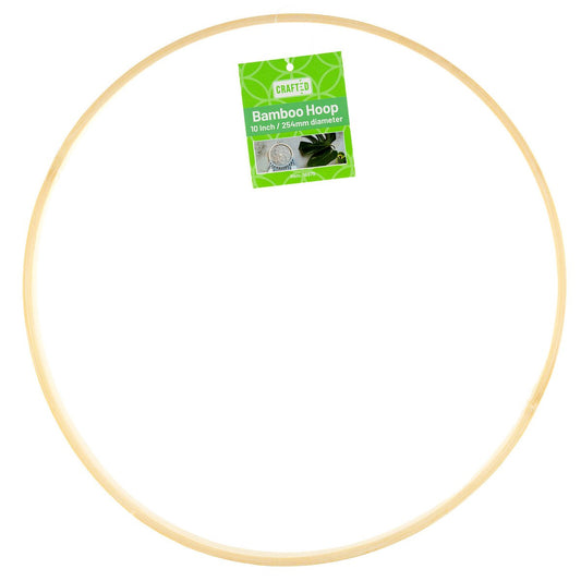 Crafted Bamboo Ring - 10 Inch - 254mm - Versatile for Crafts & Decor