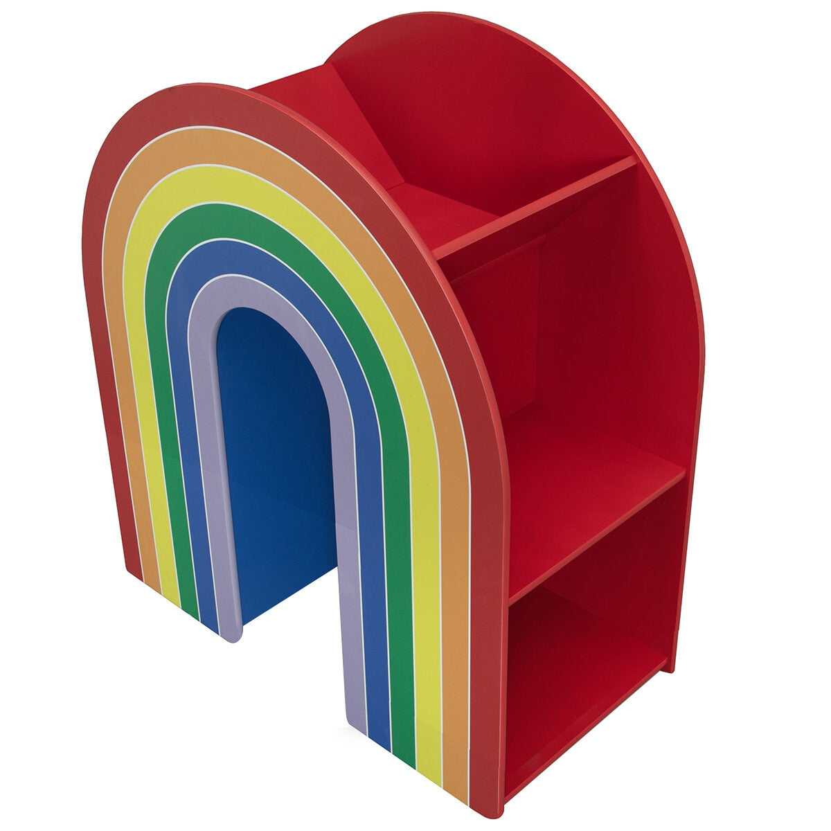 Delta Children Rainbow Bookcase - Sturdy Wood Construction, 4 Tiers, Colorful Finish