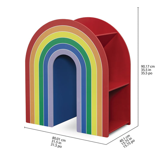 Delta Children Rainbow Bookcase - Sturdy Wood Construction, 4 Tiers, Colorful Finish – view 2 - Auzzistore