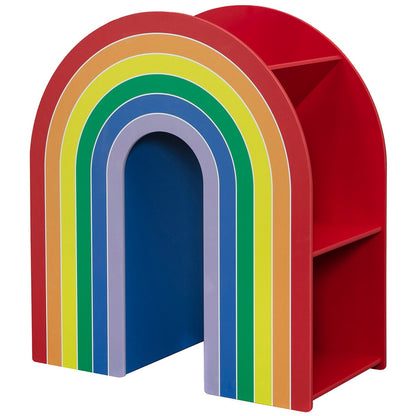Delta Children Rainbow Bookcase - Sturdy Wood Construction, 4 Tiers, Colorful Finish