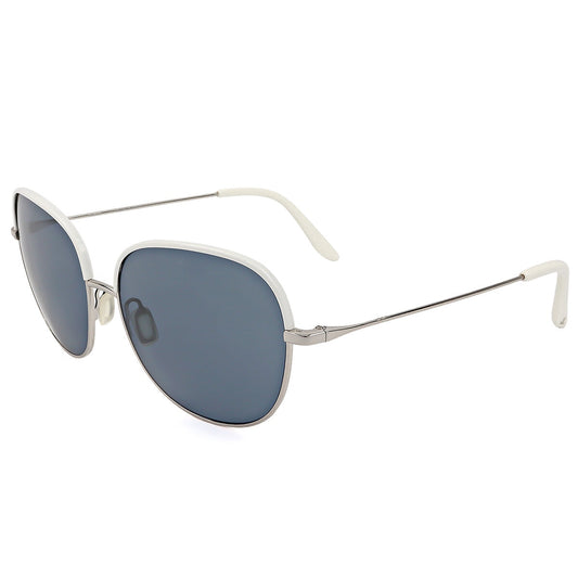 Vuarnet Edge Men's Polarised Sunglasses, Blue Lens, 57 mm, Stainless Steel Frame