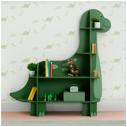 Delta Children Dinosaur Bookcase with Multiple Shelf Sizes, GREENGUARD Gold Certified, Safety Anchor Included
