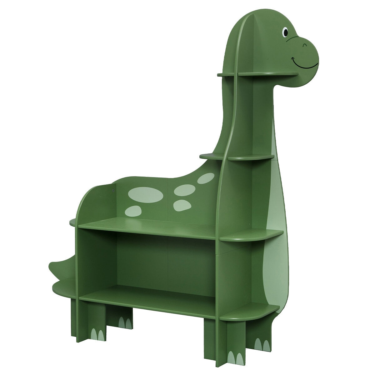 Delta Children Dinosaur Bookcase with Multiple Shelf Sizes, GREENGUARD Gold Certified, Safety Anchor Included