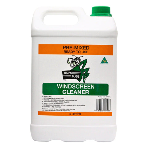 Bar's Bugs Premix Windscreen Cleaner 5 Litre Ready To Use Washer Fluid