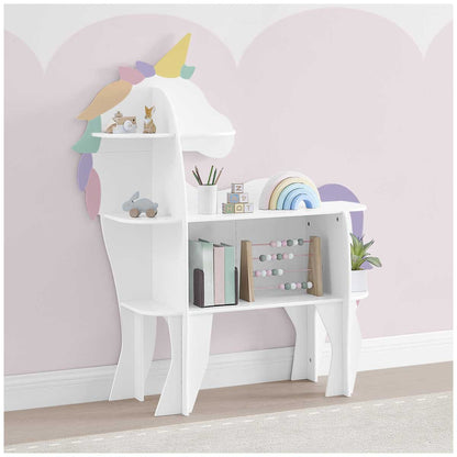 Delta Children Unicorn Bookcase | GREENGUARD Gold Certified, Sustainable TSCA Compliant Engineered Wood, Lead-Safe, Easy-to-Clean Finish
