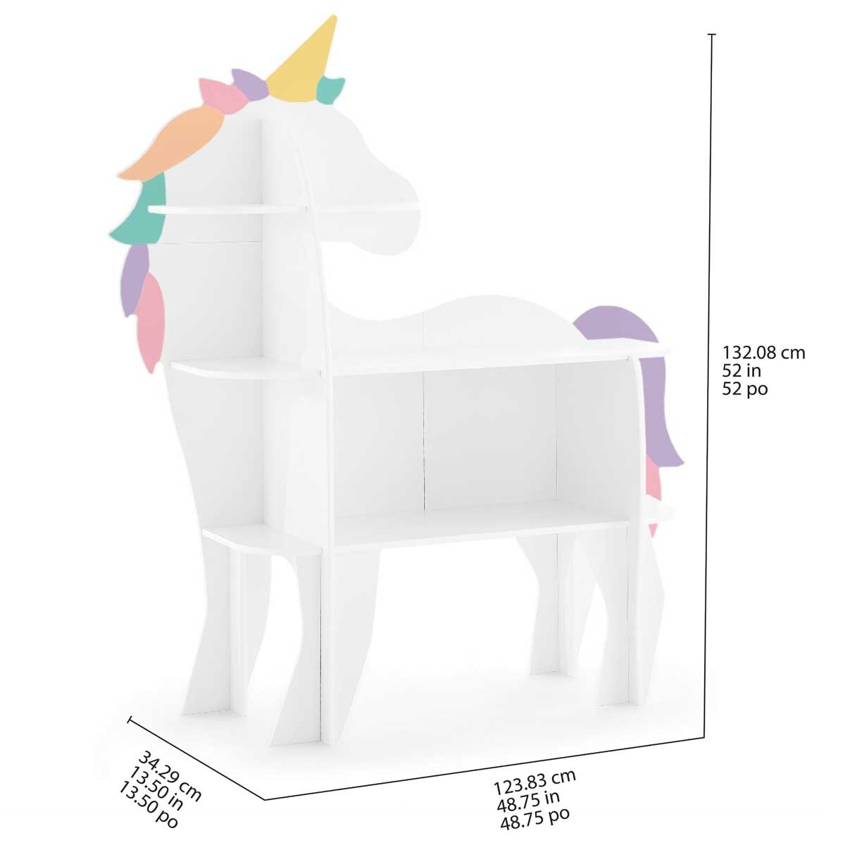 Delta Children Unicorn Bookcase | GREENGUARD Gold Certified, Sustainable TSCA Compliant Engineered Wood, Lead-Safe, Easy-to-Clean Finish