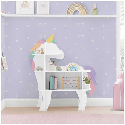 Delta Children Unicorn Bookcase | GREENGUARD Gold Certified, Sustainable TSCA Compliant Engineered Wood, Lead-Safe, Easy-to-Clean Finish