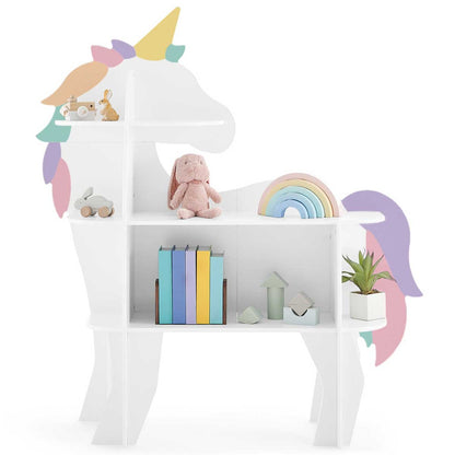 Delta Children Unicorn Bookcase | GREENGUARD Gold Certified, Sustainable TSCA Compliant Engineered Wood, Lead-Safe, Easy-to-Clean Finish