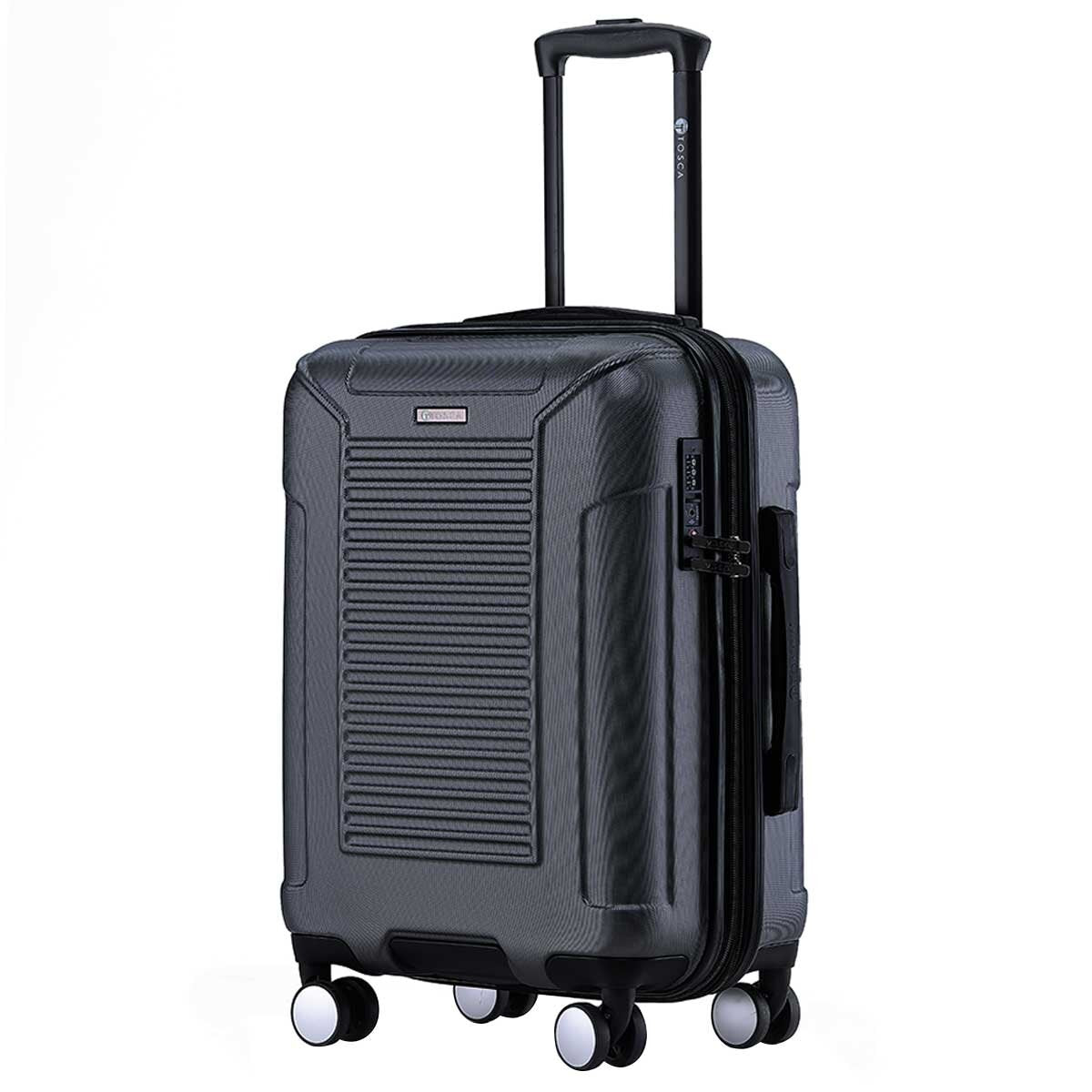 Tosca Matrix Range 3 Piece Luggage Set Black | Polycarbonate Shell, Expander Function, TSA Lock, 10-Year Warranty
