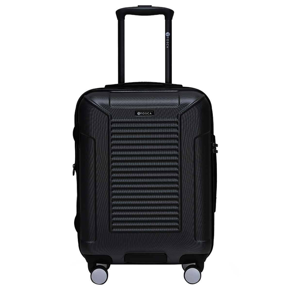 Tosca Matrix Range 3 Piece Luggage Set Black | Polycarbonate Shell, Expander Function, TSA Lock, 10-Year Warranty
