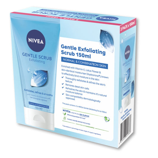 NIVEA Gentle Exfoliating Face Scrub 3 x 150ml with Lotus Flower & Vitamin E – view 2
