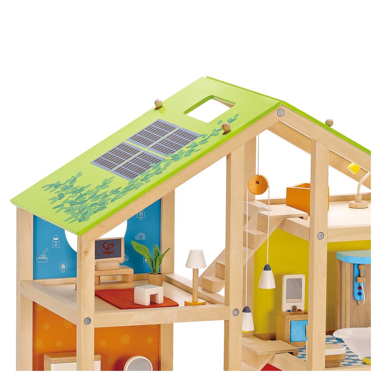 Hape All Season House - Wooden Dollhouse with Furniture & Accessories