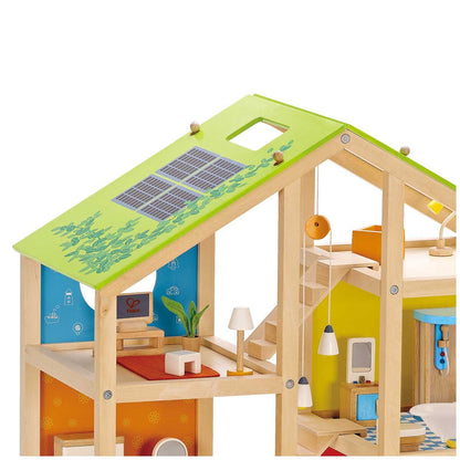 Hape All Season House - Wooden Dollhouse with Furniture & Accessories