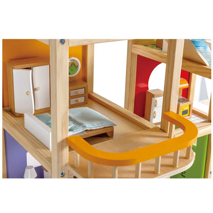 Hape All Season House - Wooden Dollhouse with Furniture & Accessories