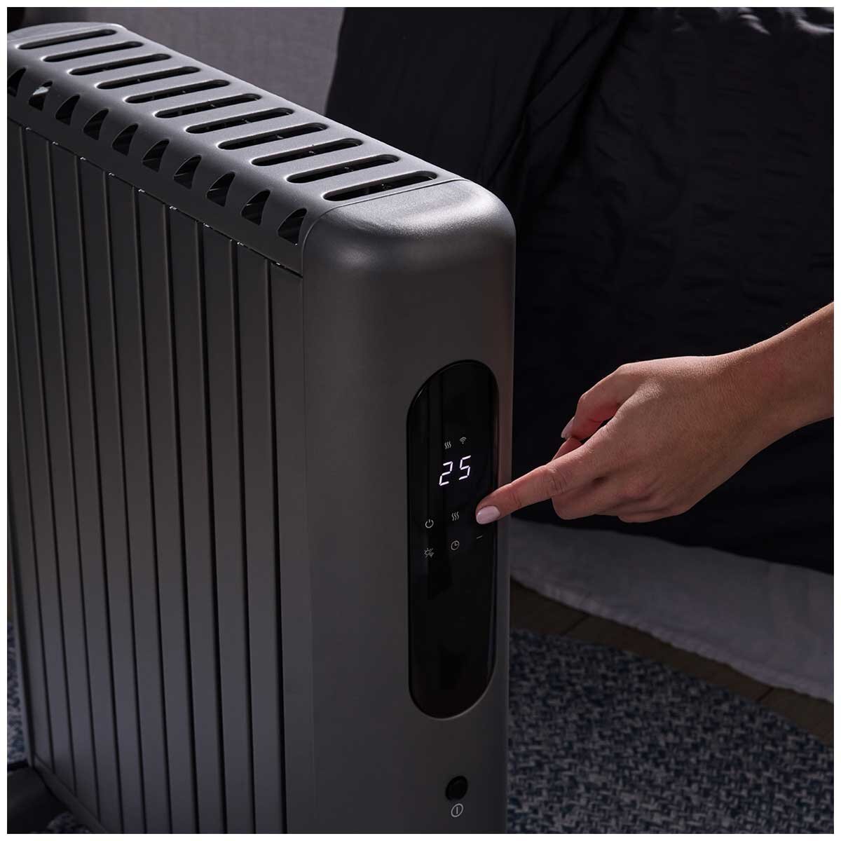 Ausclimate SmartEnclosure Large 11 Fin 2400W Oil Filled Heater ACOC2411 with Wi-Fi, Smart Home Control, Suitable for 35m² Rooms