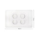 DETA White Quad Switch - 4 Gang Polycarbonate - Standard Design