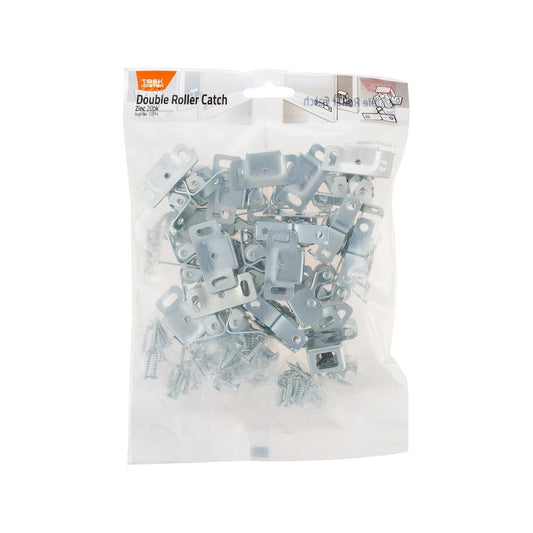 Taskmaster Zinc Double Roller Catch - Pack 20 - Zinc - Cabinet Use - Auzzistore