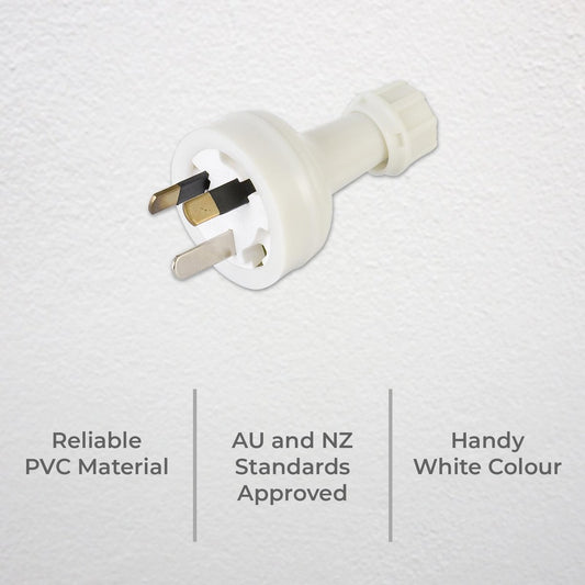 Deta 10A White Plug Top - PVC - 3 Pin - Flexible Cord Compatibility – view 2 - Auzzistore