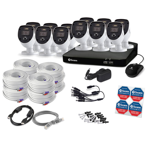 Swann Home Security System 12 Camera 16 Channel 1080p Full HD DVR SWDVK-1646812SLW Cameras - Auzzistore