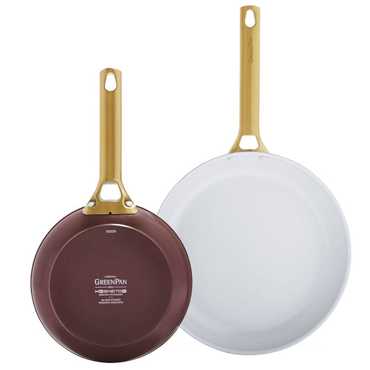 GreenPan Ceramic Non-Stick Frypan Set 20cm & 28cm, Choc Truffle, CC005387-001 - Auzzistore