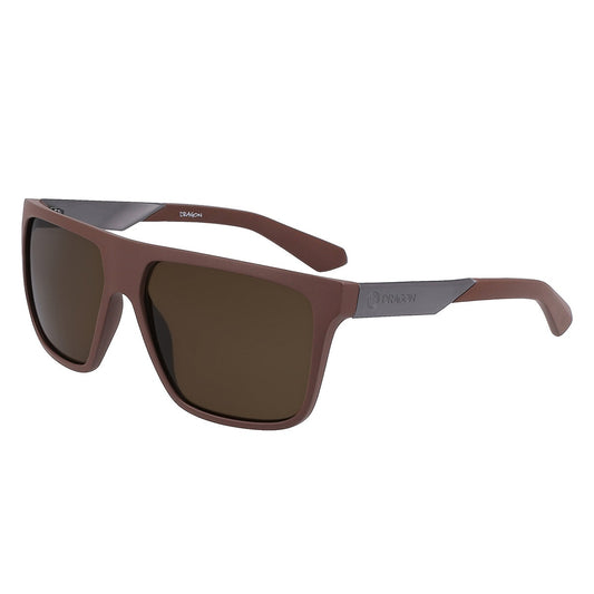 Dragon Men's Sunglasses, Polarised Brown Lens, Matte Dark Brown Frame, 59 mm