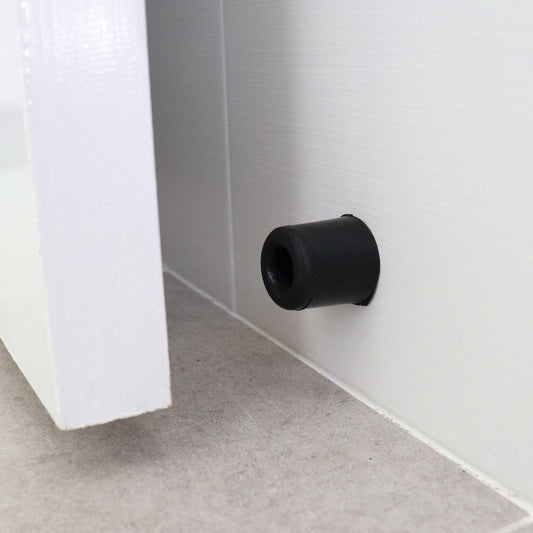 Adoored Round Door Stop - 30mm - Black Rubber - Interior/Exterior Use – view 2 - Auzzistore