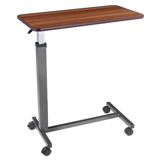 Altus Adjustable Overbed Table 79-110 cm Walnut with Rolling Lockable Wheels - Auzzistore