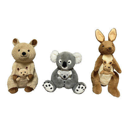 Hugfun Aussie Native Plush Quokka Toy with Kangaroo, Koala, Quokka & Joey - Soft & Cuddly Wildlife Animals