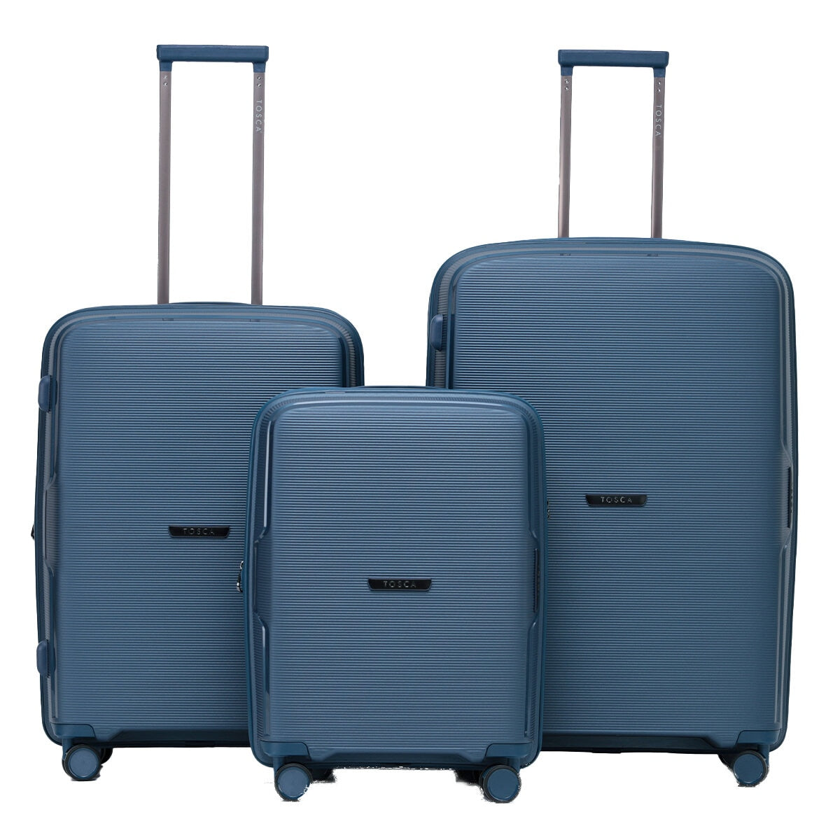 Tosca Bel-Air Blue 3 Piece Luggage Set | A Grade Polypropylene Shell, TSA Locks, Expanders, Dual Glide Wheels, 10-Year Warranty
