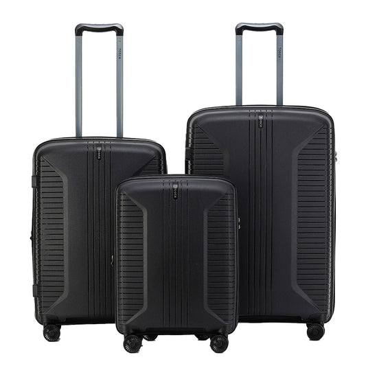 Tosca Pegasus Luggage Set Black 3 Piece with TSA Lock, Expanders & Wheels