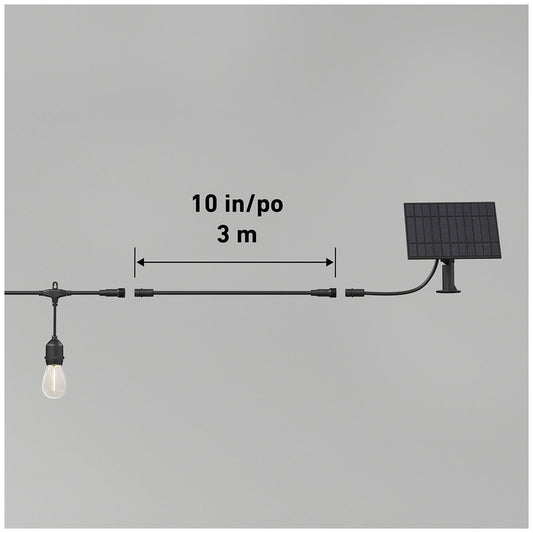 Artika Blaze Outdoor Solar Light Black OUT-BZSO-C6BL | 20 LED Bulbs, 12.8m String, 4 Modes, USB-C Recharge, 300 Lumens – view 2