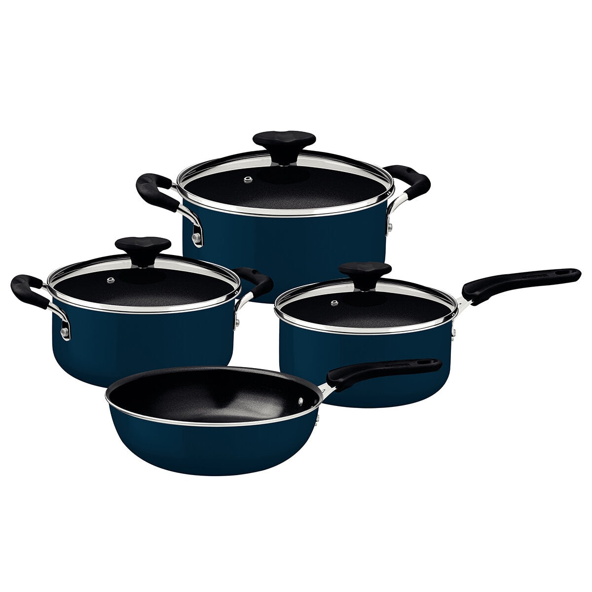 Tramontina Ceramic Cookware Set | Aluminium with Ceramic Coating | Silicone Exterior | Induction Ready | Dishwasher Safe | 4-Piece