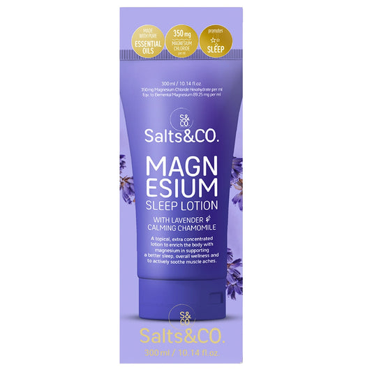 Salts & Co Magnesium Sleep Lotion 300ml - 35% Magnesium, Vegan, 350mg/ml, All Ages - Auzzistore