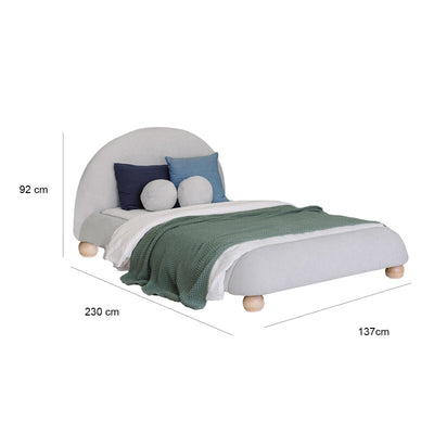 Aesthetik Kids King Single Upholstered Bed AK642524Z Grey Stylish