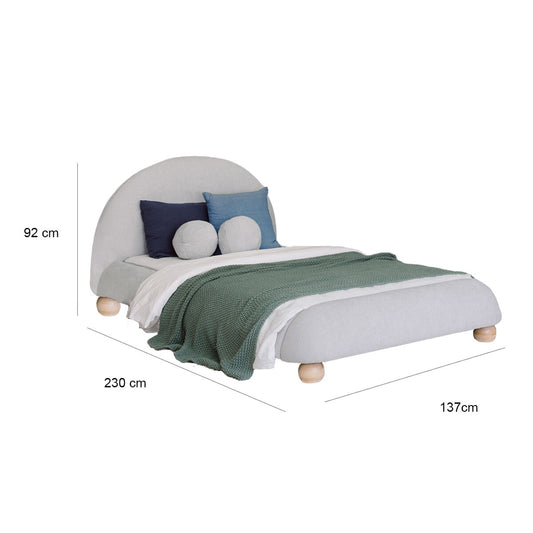 Aesthetik Kids Upholstered King Single Bed Grey - Auzzistore