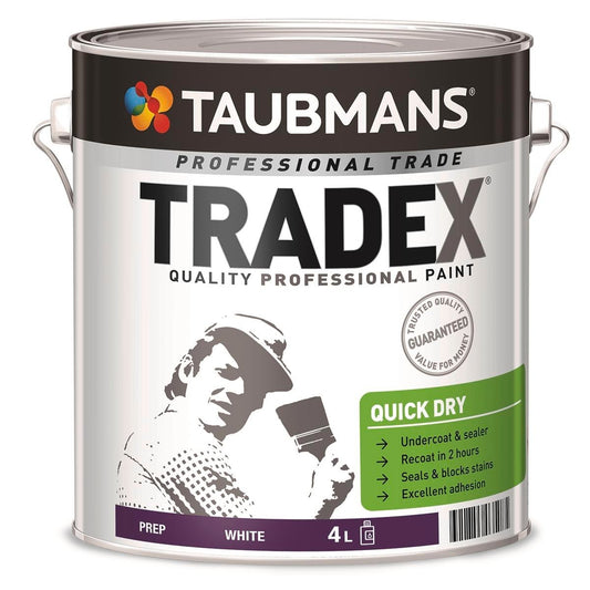 Taubmans 4L White Oil Based Tradex Interior Quick Dry Undercoat - Sealer - 180mm x 195mm x 180mm - Quick Drying - Stain Blocking - Auzzistore
