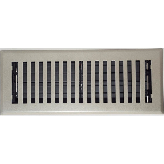 Accord Floor Vent - 10 x 30cm - Steel - Satin Nickel Finish - Auzzistore
