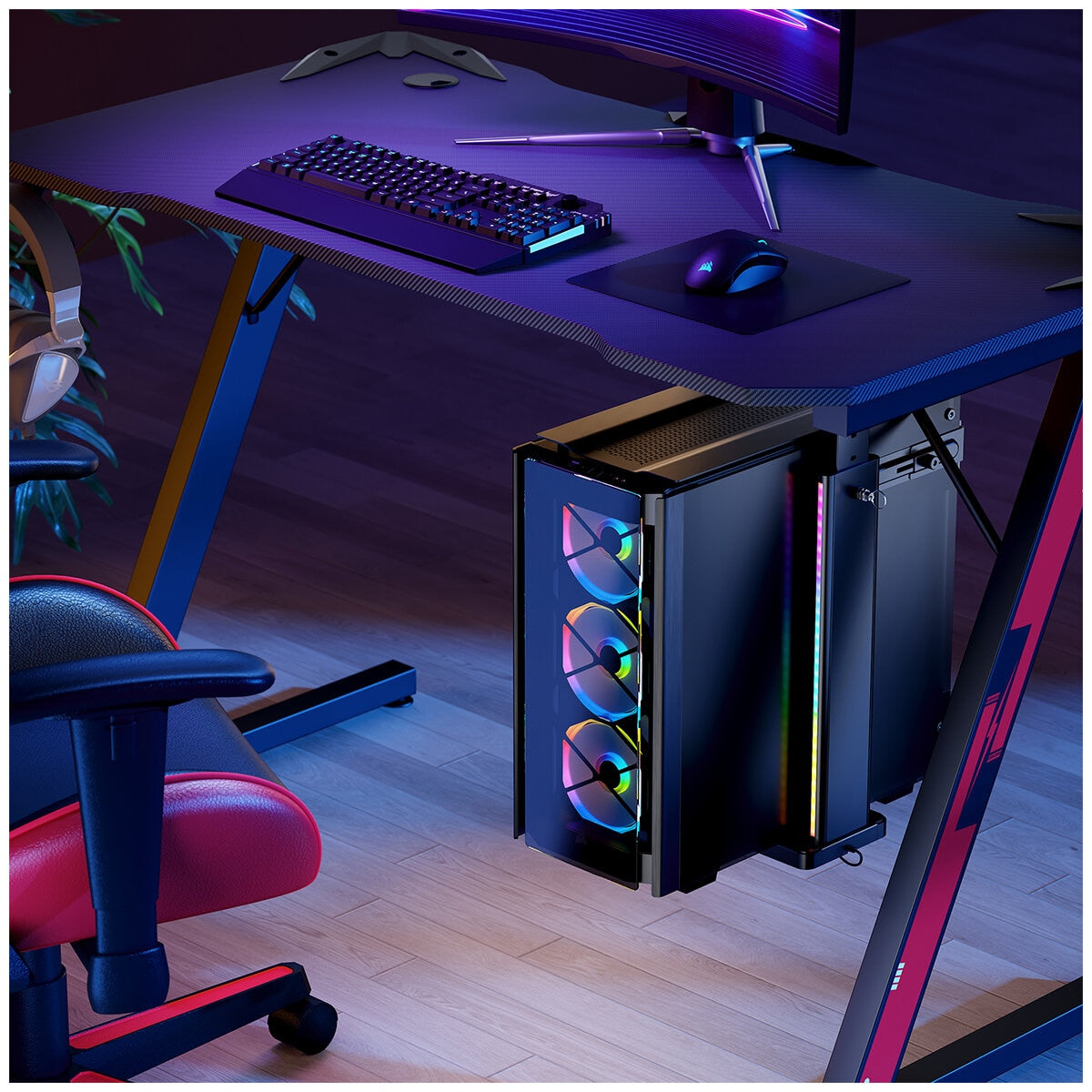 mbeat Activiva RGB Ultra-Wide Gaming PC Mount ACA-MNT-RGB01K, Adjustable, RGB Lighting