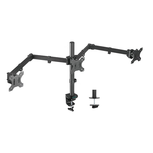 mbeat Activiva Triple-Screen Monitor Arm for 13-27 inch Screens, Steel, Clamp/Grommet - Auzzistore