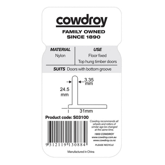 Cowdroy Door Guide - 60mm - Nylon - Compact Design – view 2 - Auzzistore
