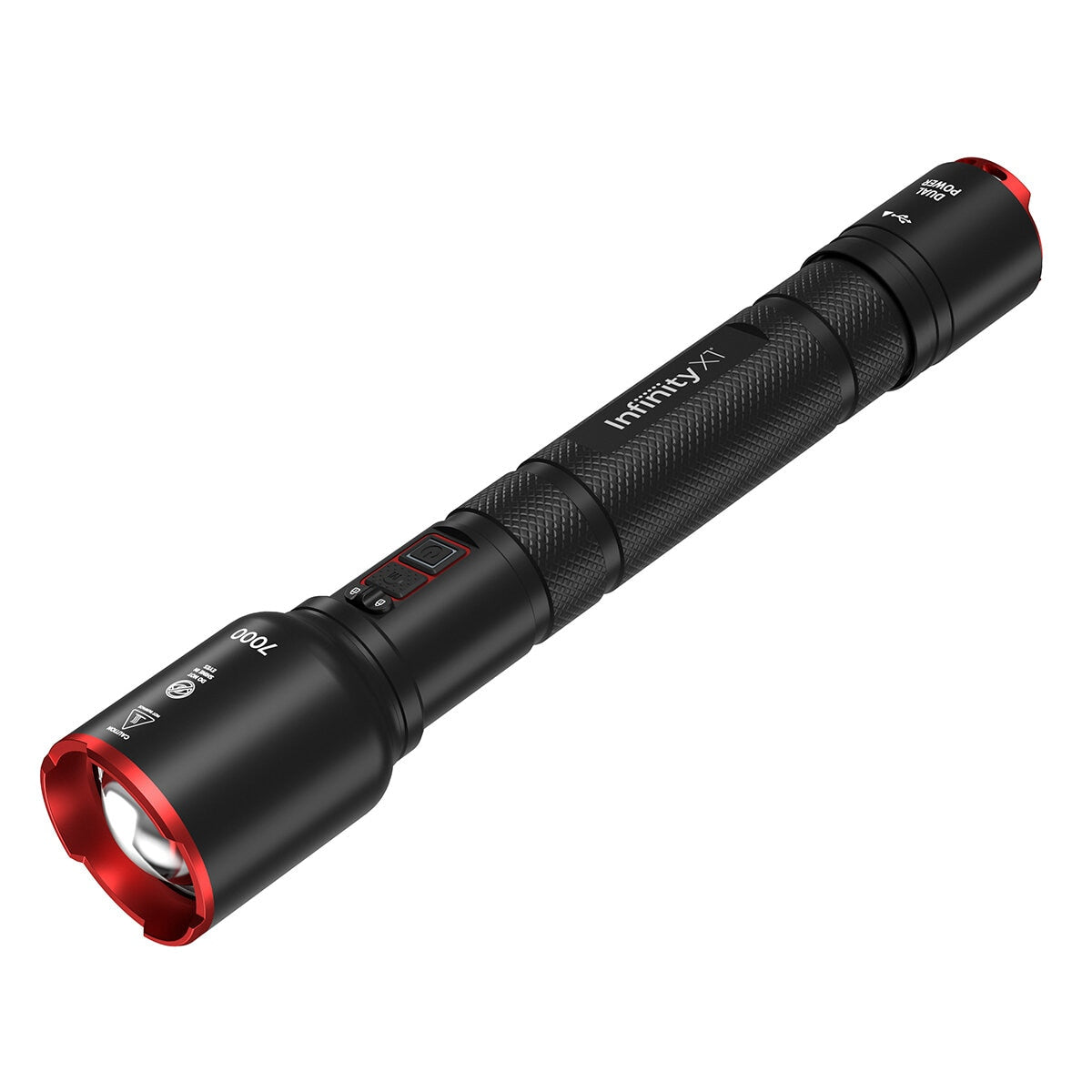 Infinity X1 7000 Lumen Dual Power Rechargeable Flashlight, USB, AA Batteries - Auzzistore