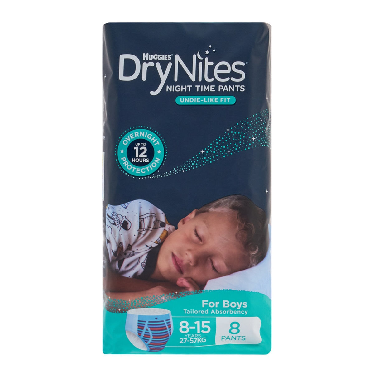Huggies DryNites Boys Night Pants 8-15 Years 48 Pack - Rapid Absorbency, Model 21507