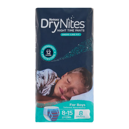 Huggies DryNites Boys Night Pants 8-15 Years 48 Pack - Rapid Absorbency, Model 21507
