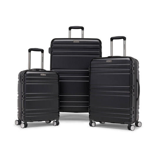 Samsonite Parallax 3-Piece Hardside Luggage Set, Black, Model 156733, Eco-Friendly Spinner