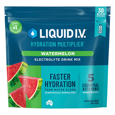 Liquid I.V. Hydration Multiplier Watermelon Electrolyte Drink Mix 30 Sachets - Auzzistore