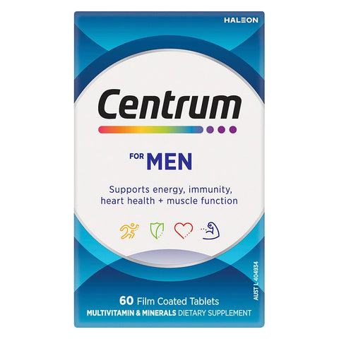 Centrum Men Multivitamin 120 Tablets, Supports Energy & Immunity - Auzzistore