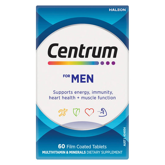 Centrum Men Multivitamin 120 Tablets, Supports Energy & Immunity - Auzzistore