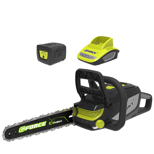 G Force 60V Brushless Chainsaw Kit EV CS1K, 1500W Motor, 400mm Bar, Battery Included