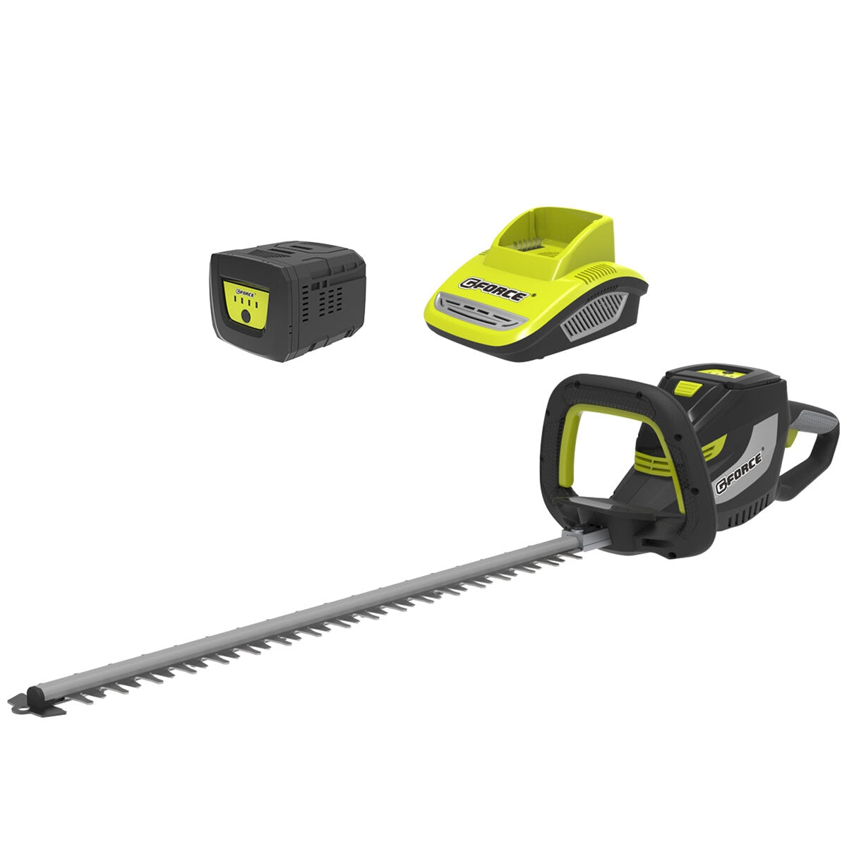 G Force 60V Brushless Hedge Trimmer Kit EV HT1K, 800W Motor, 620mm Blade, Variable Speeds