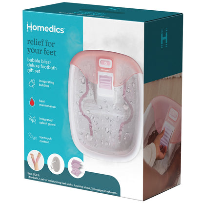 Homedics Bubble Bliss Deluxe Foot Spa FB-54-AU with Heat, Massage & Attachments